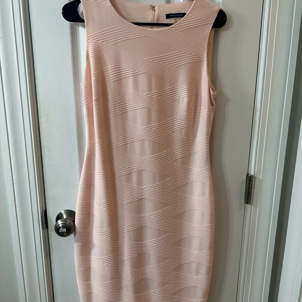 NWT $99 Tommy Hilfiger Blush Textured Midi Dress